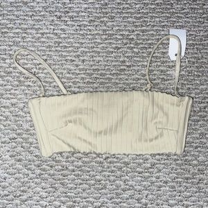 Montce Swim Beige Wide Rib Summer Bikini Top